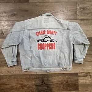 Vintage Orange County Choppers OCC Embroidered Denim Jacket Biker Men’s XXL